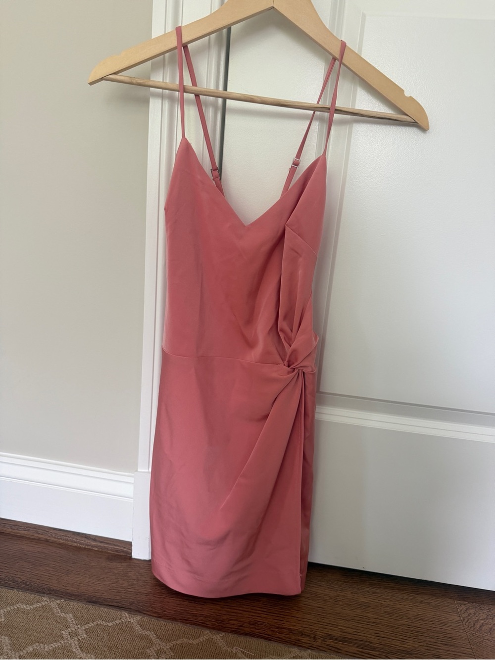 New with Tags NBD Spaghetti Strap Twist-Detail Dress in Dusty Rose